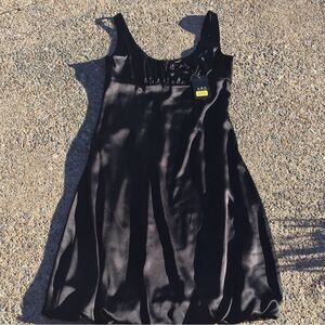 NWT A.B.S. Collection Special Occasion Black Woven Babydoll Dress